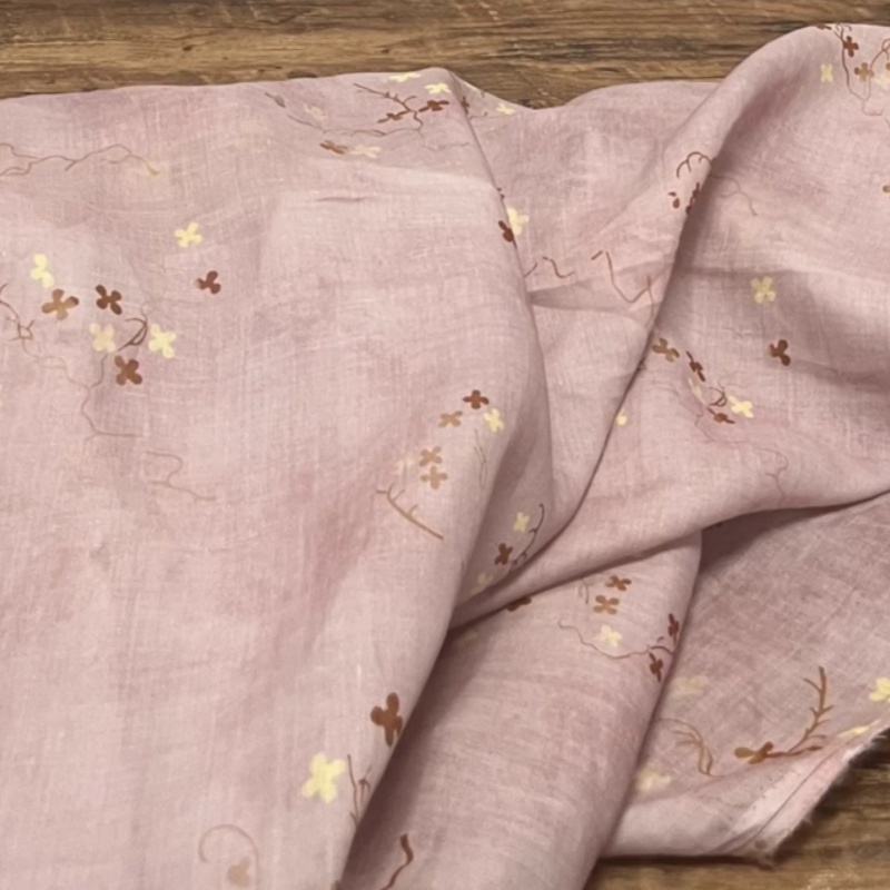 Vintage Sewing Textile - قماش بوهو من الكتان والرامي بلون
